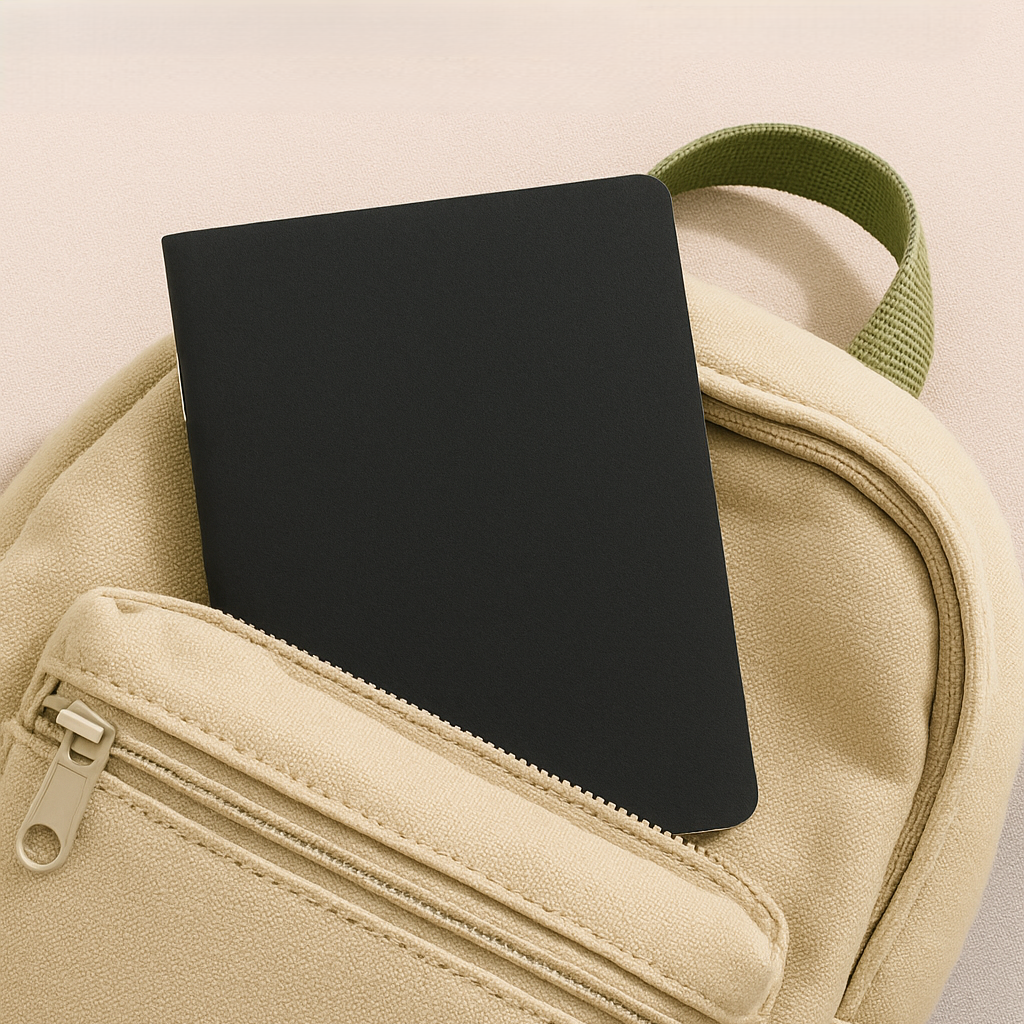 Notebook in a bag pocket